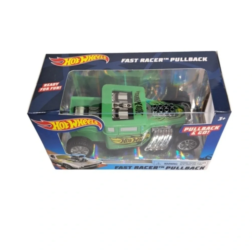 Hot Wheels Pullback & Go Fast Racer Green Bone Shaker Car Ages 3+